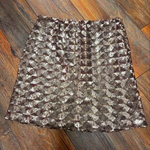 Gold Sequin Geometric Mini Skirt